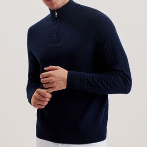 Ted Baker Men’s KURNLE T Knit Half Zip Funnel Neck Jumper